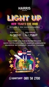 Gemerlap Malam Tahun Baru 2025, Harris Hotel Samarinda Hadirkan “Light Up New Year’s Eve 2025”